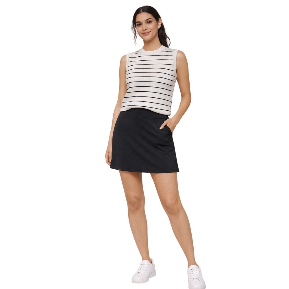Universal Thread Womens Striped Sleeveless Sweater Vest Cream Black XL